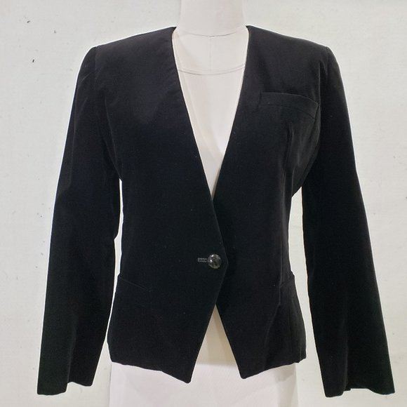 Breckenridge Jackets & Blazers - Vintage 90s Black Velveteen Crop Jacket, 8 Petite